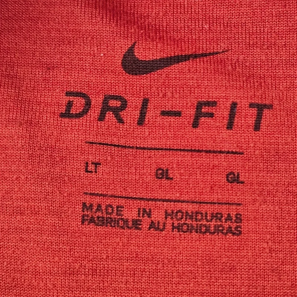 Nike Dri-Fit Red Short Sleeve Performance T-Shirt Men's LT